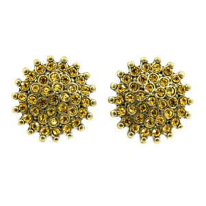 Brinco Redondo Ouro Velho com Strass