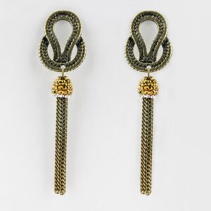 Brinco Tassel Corrente Ouro Velho