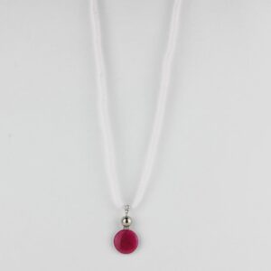 Colar Cristal Rosa com Pingente Pedra Pink